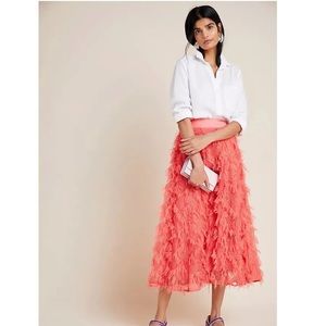 RARE Anthropologie Cynthia Textured A-Line Midi Skirt